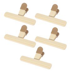 DailyHappybee 多用途密封袋夾 大型, 奶茶米色, 5個