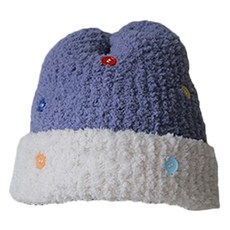 KEYMING DIY鉤針編織毛絨帽材料包, 1套, 深灰色+米色