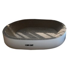 아이엠캣 고양이 뒹굴뒹굴 타원형 스크래쳐, 1개, 화이트