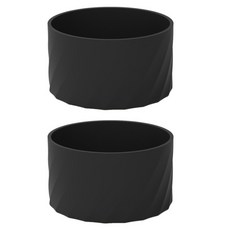 생활과주방 실리콘 텀블러 커버 보호대 스탠리 호환 7cm + 사이즈 조절 밴딩 세트, 블랙, 2개