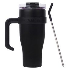 DGG 雙層真空保溫杯, 1L, 1個, 深黑色