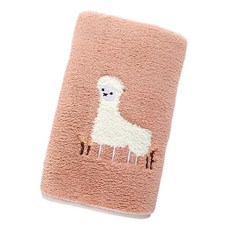 Futuro Lab 羊駝刺繡洗臉毛巾, 1個, 粉紅色