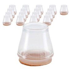 앙플러스 미끄럼방지 강화투명 의자 발커버 18p 세트, 브라운, 1세트