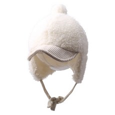Mushy 兒童羊羔毛拼接防寒帽