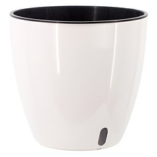 Royhome 自動吸水圓形花盆, 白色, 1個