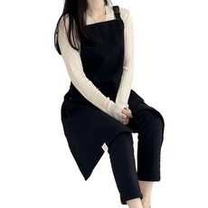 Hansday H型吊帶圍裙, 黑色, 1個