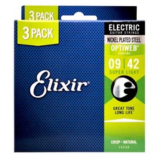 Elixir Electric OPTIWEB 電吉他弦 Super Light 009-042 3入組, 16550, 單一顏色, 1個