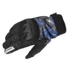 KOMINE 冬季防寒手套 雙手穿戴 GK-834, 格紋海軍藍