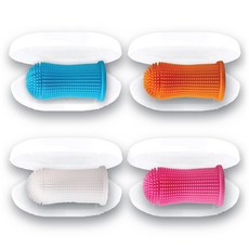 Meongyang 寵物360度環繞矽膠牙刷4件組 2.5 x 5 cm, 混合, 1套