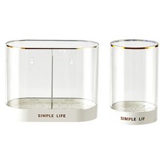 MMMII 簡約生活 塑膠餐具筒 兩件組 FM143, 1套, 白色