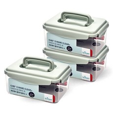 셰프웨어 클리어플러스 밀폐용기 핸디형, 3개, 2.54L