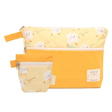 semoms Pokey 雙面防水尿布包 + 迷你包套組, 抱抱團黃色