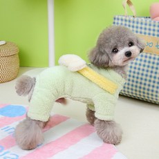 퍼피드림 강아지 흰둥이 업고 튀어 겨울 올인원 00072, 1개, 그린