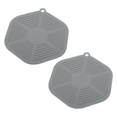 씨오브비 육각형 실리콘 냄비 컵 받침, 다크그레이, 2개