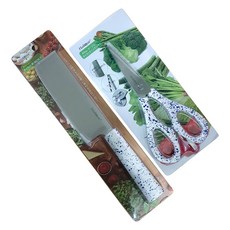 HAKOYA 大理石紋廚房刀具+剪刀組, 1套, 海軍藍