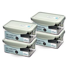 셰프웨어 클리어플러스 밀폐용기 직사각, 4개, 1.22L