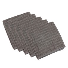 cofv 大型格紋風格廚房抹布, 深棕色, 5個