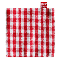 패브릭 더블레이어 체크 컵받침, 레드, 1개