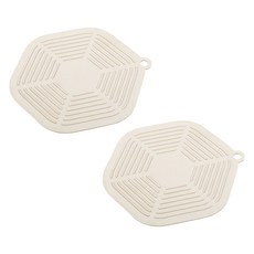 씨오브비 육각형 실리콘 냄비 컵 받침, 라이트그레이, 2개