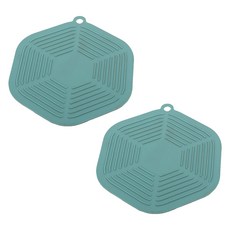 씨오브비 육각형 실리콘 냄비 컵 받침, 그린, 2개