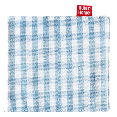 패브릭 더블레이어 체크 컵받침, 스카이블루, 1개