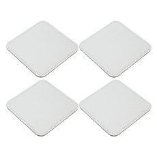 Petit Yang 簡約方形人造皮革杯墊, 白色, 4個