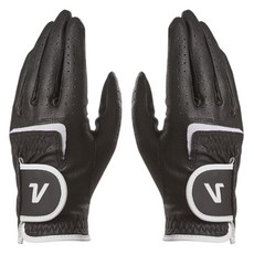 Volvik 女性用合成皮經典高爾夫手套雙手組, 黑色, 1套