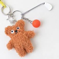 高爾夫小熊鑰匙圈, 橘色, 1個