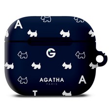 아가타 시리즈 하드 에어팟 3세대 케이스, 네이비패턴, 1개