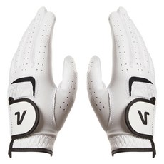 Volvik 女性用經典高爾夫手套雙手用, 白色, 1套