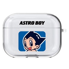 아스트로보이아톰 클리어 하드 에어팟 프로 케이스, 블루박스, 1개