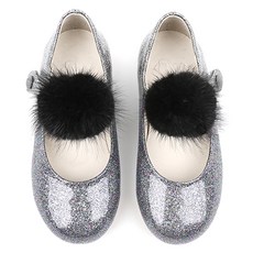 앙뉴 여아용 폼폰 가죽 구두