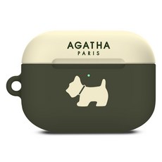 AGATHA 璦嘉莎 基本硬殼AirPods Pro 2保護殼, 單一商品, 1個, 深羽衣甘藍綠與米色
