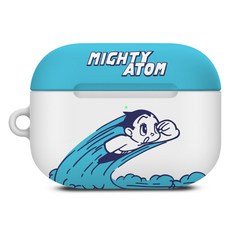 아스트로보이아톰 레트로 하드 케이스, 아쿠아앤화이트, 1개, 에어팟 프로2