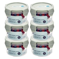 셰프웨어 클리어플러스 밀폐용기 원형, 6개, 300ml