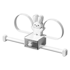 Khohimo 兔子造型髮箍髮夾支架展示架收納盒 4W395, 白色, 1個
