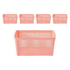 Brida 韓國製造 食物儲藏室收納籃 2號, 珊瑚色, 5個