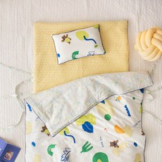 엘레나하임 릴라임 자장자장 사계절용 낮잠이불 세트 분리형, 리틀라임 리틀베어