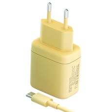 고부기 PD PPS 파스텔톤 컬러 초고속 2포트 멀티 핸드폰 충전기 25W + C타입 to C타입 충전케이블, 1세트