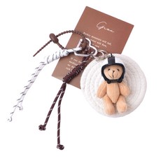 SKIANDY 安全帽小熊鑰匙圈, 1個, 棕色