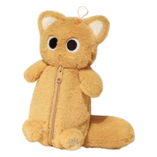 特別商店 絨毛娃娃鉛筆盒 收納包, 橘貓, 1個