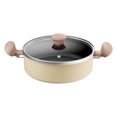 Tefal 特福 電磁爐鈦金黛西火鍋, 24cm, 1個, 米色