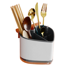 마더브띠 하트모양 물빠짐 정리함 수저통, 그레이, 1개