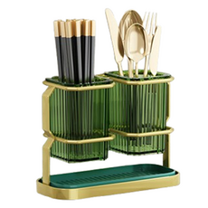 Mother Bti 2格瀝水餐具筒, 金色, 1個