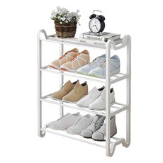 Home&Ever 四層鞋架, 白色, 1個