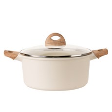 CAROTE Carote Cozy 電磁爐塗層雙耳鍋, 24cm, 奶油色, 1個