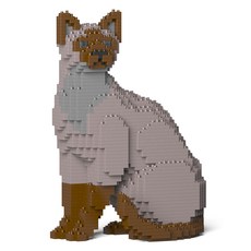 坐姿東奇尼貓積木 M, 1個, 棕色