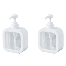 리브모어 사각 투명 디스펜서 500ml, 화이트, 2개