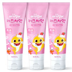 ATEX Pinkfong 鯊魚寶寶低氟兒童牙膏 草莓香, 80g, 3個