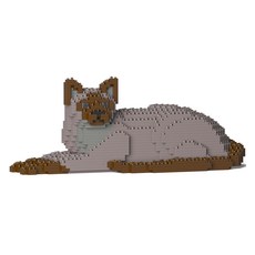 엎드린 통키니즈 고양이 블럭 M, 브라운, 1개